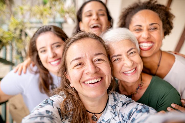 group of women taking a selfie