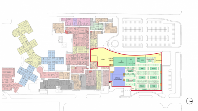 rendering of Good Samaritan Hospital Emergency Department floor plan