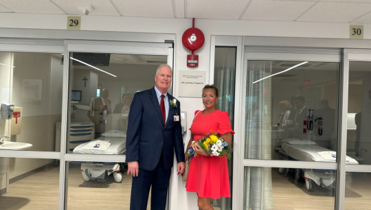 John and Mary Fitzpatrick with Lisa Busso, RN Director of Emergency Department and Critical Care and Jeffrey Wheeler, DO, Director of Emergency Medicine