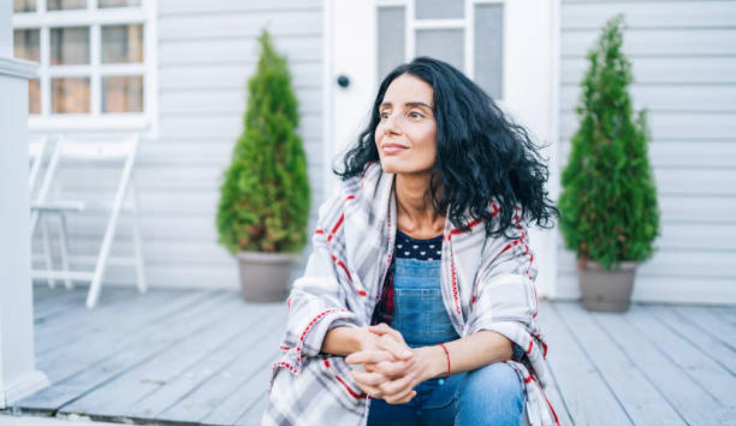 Woman of menopause age.