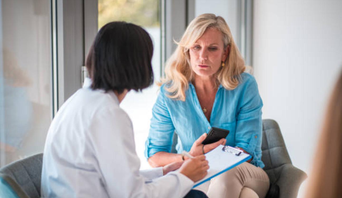 female patient and doctor