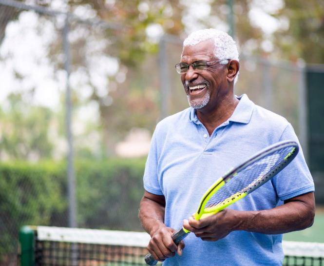man playing tennis