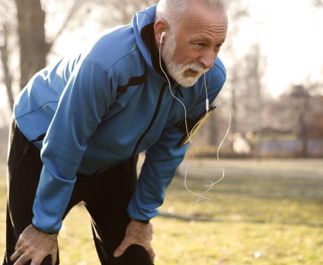 older man jogging
