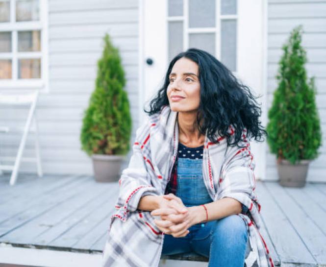 Woman of menopause age.