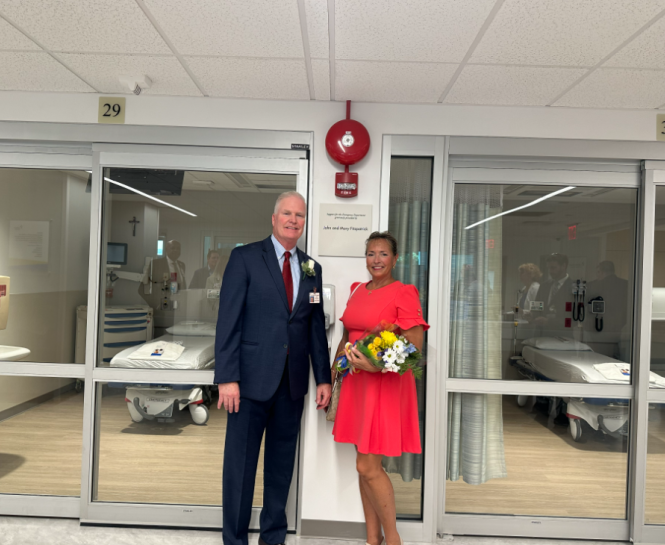 John and Mary Fitzpatrick with Lisa Busso, RN Director of Emergency Department and Critical Care and Jeffrey Wheeler, DO, Director of Emergency Medicine